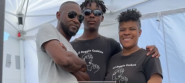 Reggie and his family as Lil Reggie Cookies was starting